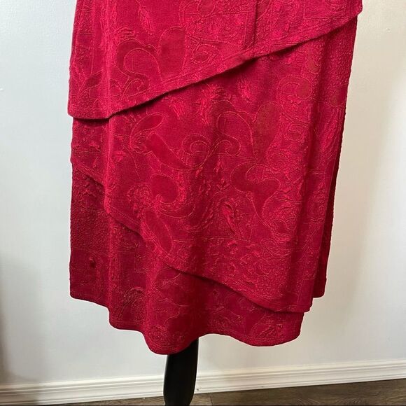 Connected Apparel LS Asymmetric Tiered Dress Size 10 - Picture 9 of 16